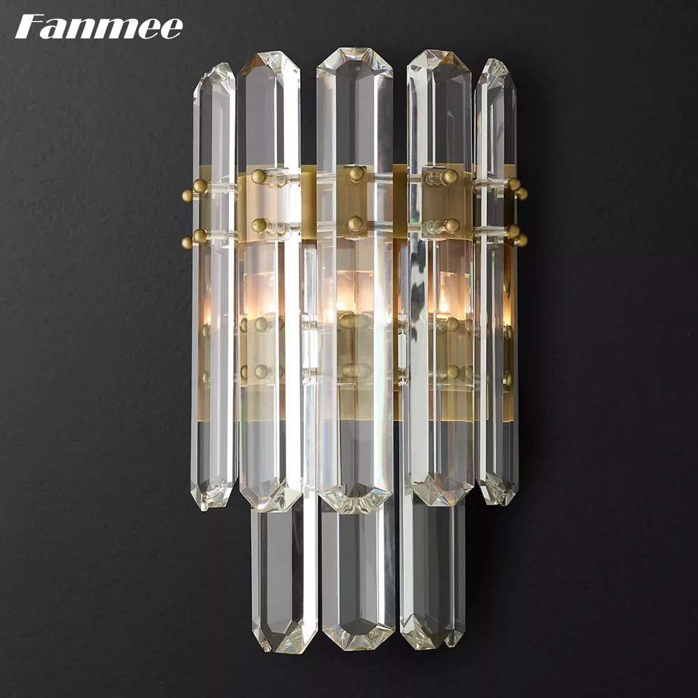 Imagem -04 - Lâmpadas de Parede de Cristal para Sala de Estar Corredor do Quarto Bonnington Aperte de Iluminação Corredor Moderno Limpar Cristal Wall Sconce