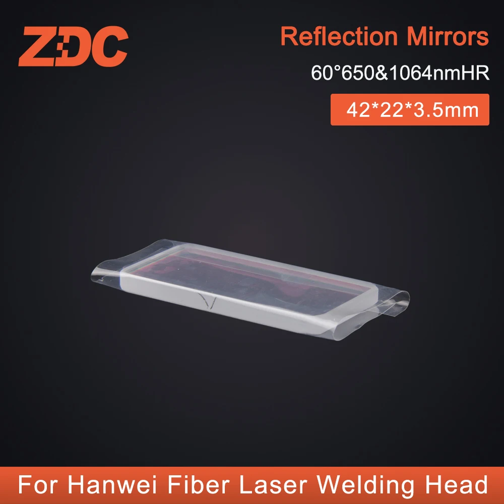 ZDC  Laser Reflective Lens Reflection Mirrors 42*22*3.5mm For Hanwei Fiber Laser Welder Welding Head Gun