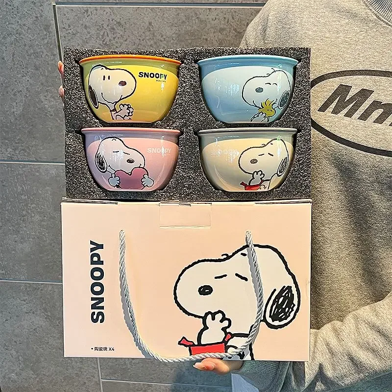 Snoopy personalized anime movie character ceramic tableware set creative cute cartoon high-resistant household rice bowl gift