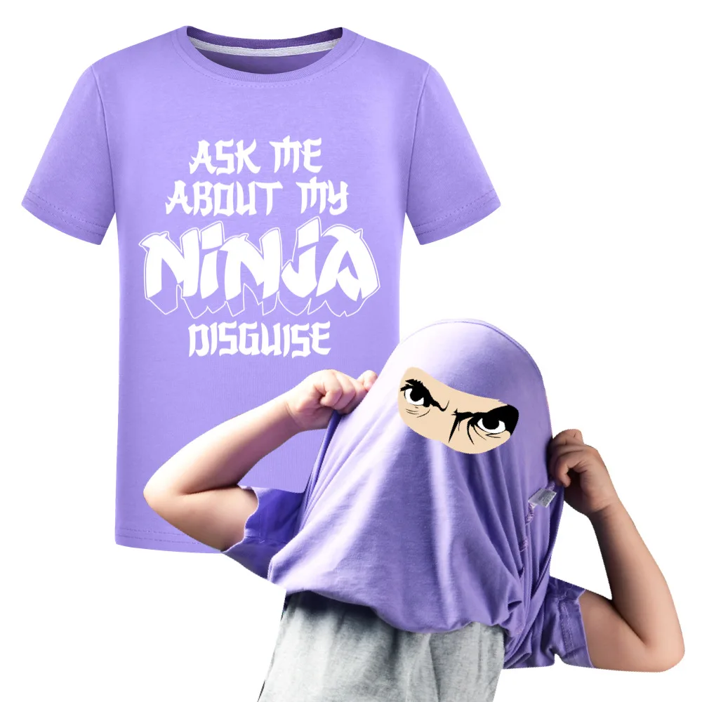 Kids Ask Me about My Ninja Disguise Flip T Shirt Funny Costume Graphic Boy\'s Cotton T-Shirt Humor Gift Women Top Tee