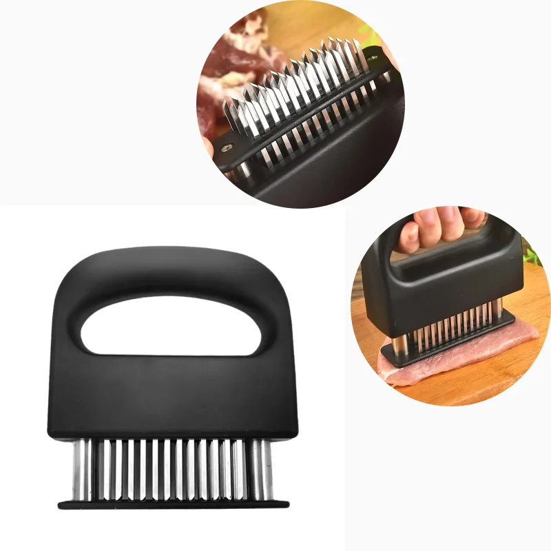 Stainless Steel Needle Meat Tenderizer Hammer Tool with Ergonomic Handle for Steak Marbled Beef Kitchen Cooking Gadget Softener
