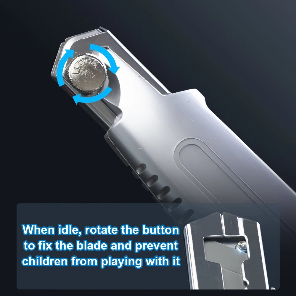 AMPCOM 유틸리티 나이프 헤비 듀티 커터, 개폐식 자동 로딩 스테인레스 스틸 스냅 오프, 퀵 체인지 엑스트라 블레이드 (5 개)