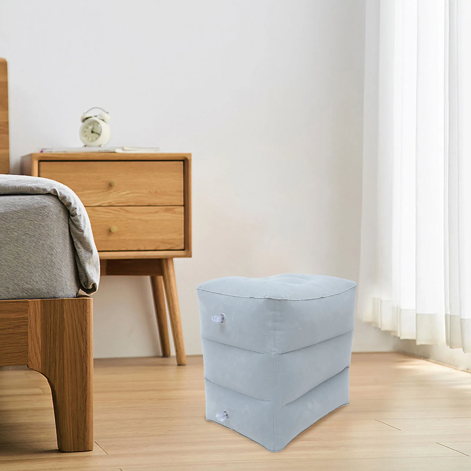 1 مجموعة نفخ القدم الراحة طائرة الساق الراحة المحمولة وسادة السفر تحسين الدورة الدموية تقليل تورم سفر الطائرة