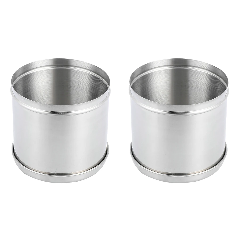 

2Pcs Stainless Steel Disinfection Container Smooth Edge Cotton Box Heat Resistant Sterilization Storage Dressing Jar