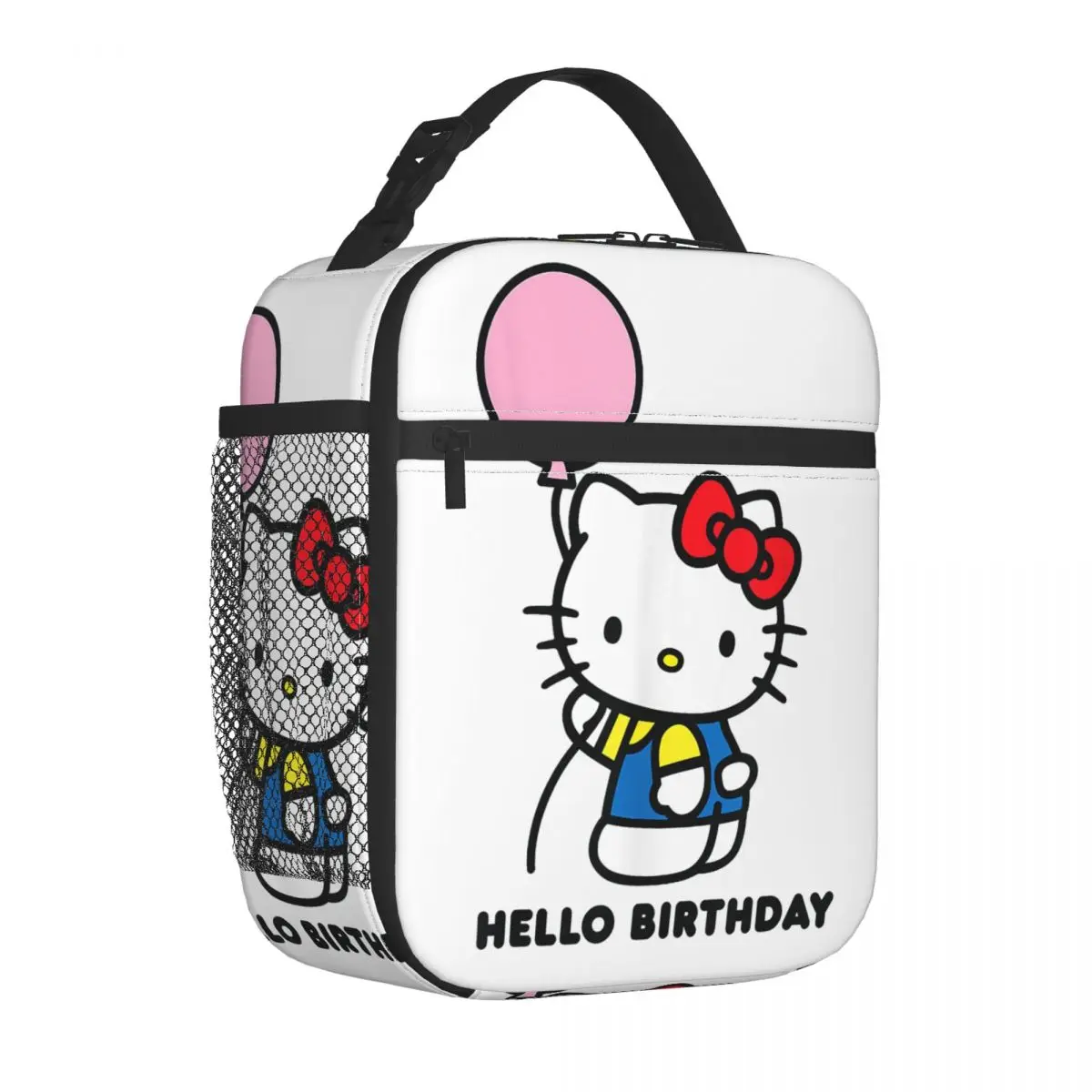 Hello Kitty Hello Birthday Insulated Lunch Bag High Capacity Lunch Container Cooler Bag Tote Lunch Box Beach Travel Men Women