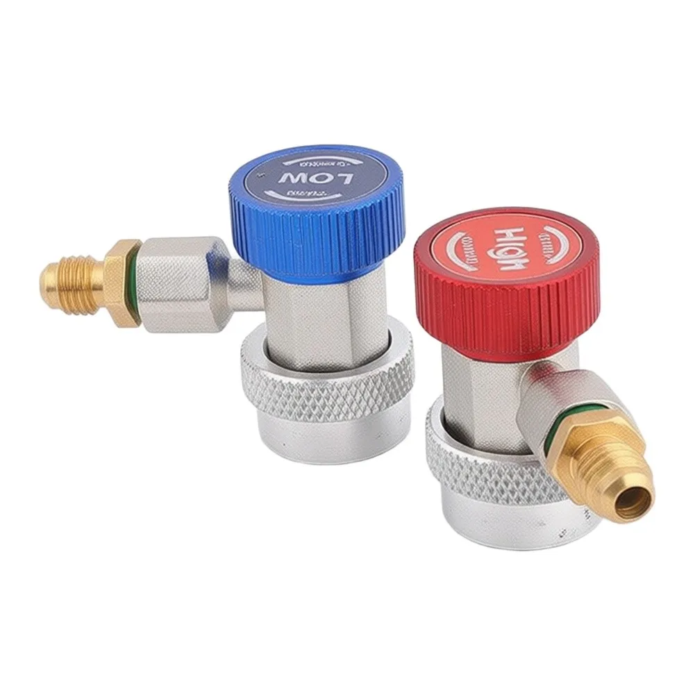 Adjustable High Low Side Quick Coupler Set For R134a For R1234yf 1/4 Inch Thread For Car Air Conditioner Repair