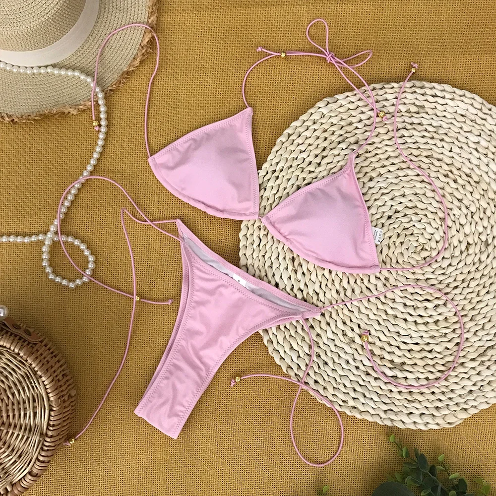 ثوب السباحة ملابس للنساء ملابس السباحة الصلبة مجموعة البكيني الصغيرة ملابس سباحة نسائية صغيرة مثير ملابس السباحة الإناث البرازيلي Biquini مايوهات