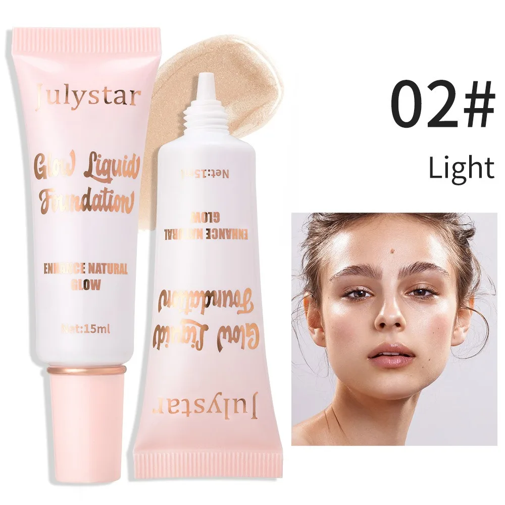 Base nacarada líquida 2025, corrector duradero para iluminar, alta cobertura, resistente al agua, sombra de contorno 3D, resaltador para cara y cuerpo