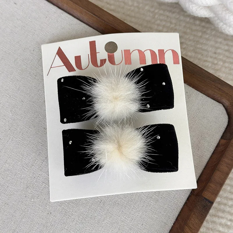 2 قطعة/المجموعة عيد الميلاد الأحمر الانحناء مشبك شعر للفتيات الاطفال لطيف الكريات العلاقات الشعر الطفل المخملية القوس دبوس الشعر السنة الجديدة العصابات الشعر هدية