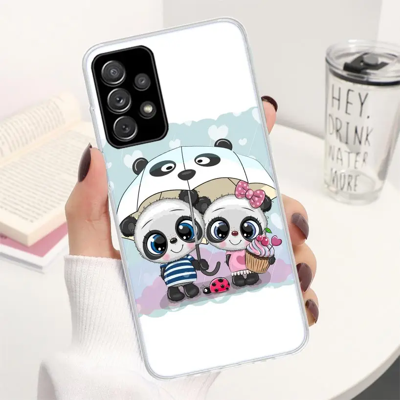 Lovely Panda Baby Cute Phone Case For Samsung Galaxy A52 A53 A54 A55 A12 A13 A14 A15 A22 A23 A24 A25 A32 A33 A34 A35 A03S A04S P