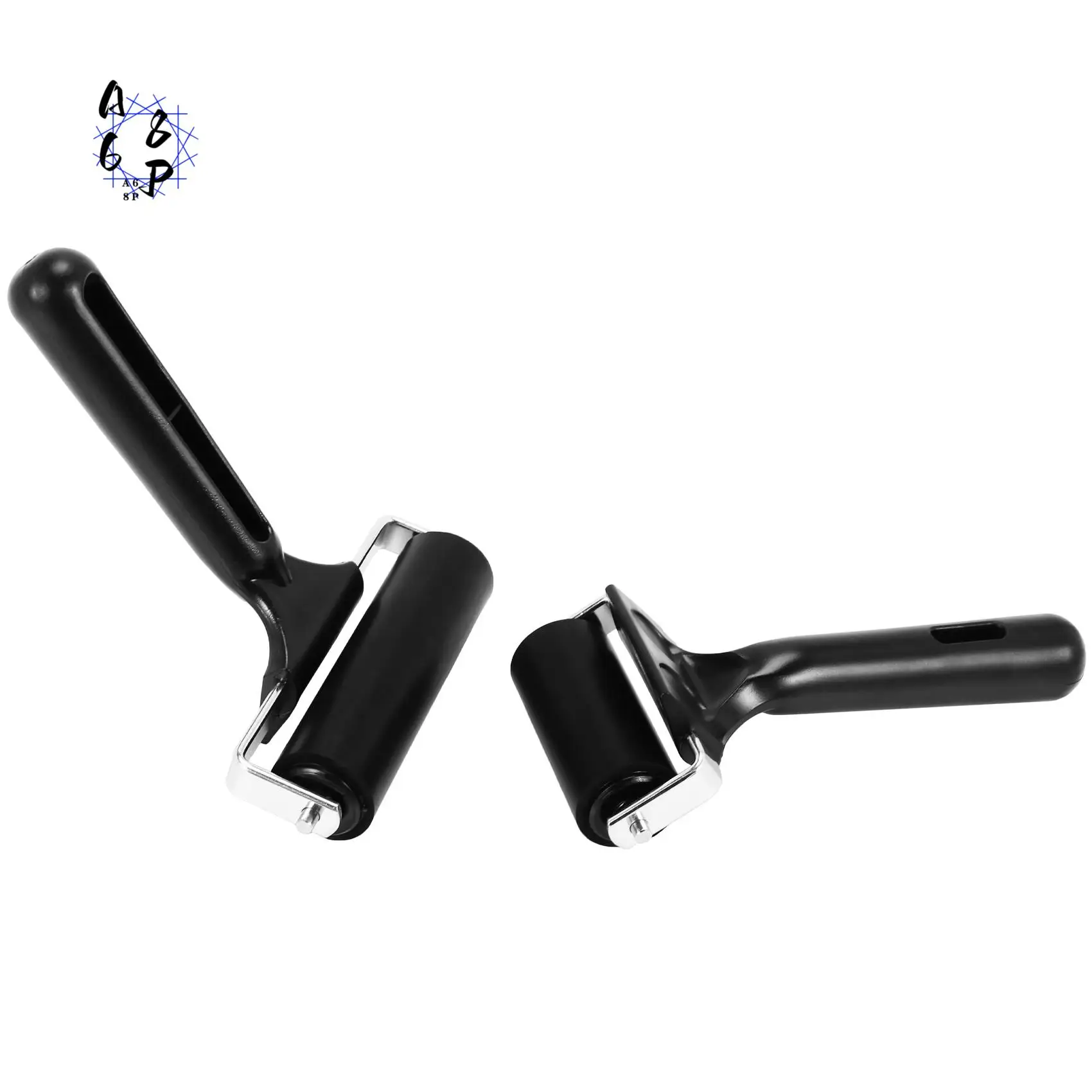 A68P-Rubber Roller, Set Of 2 (6 & 10Cm), Ink Brayer Roller Perfect For Printmaking, Wallpapers, Block Printing Stamping
