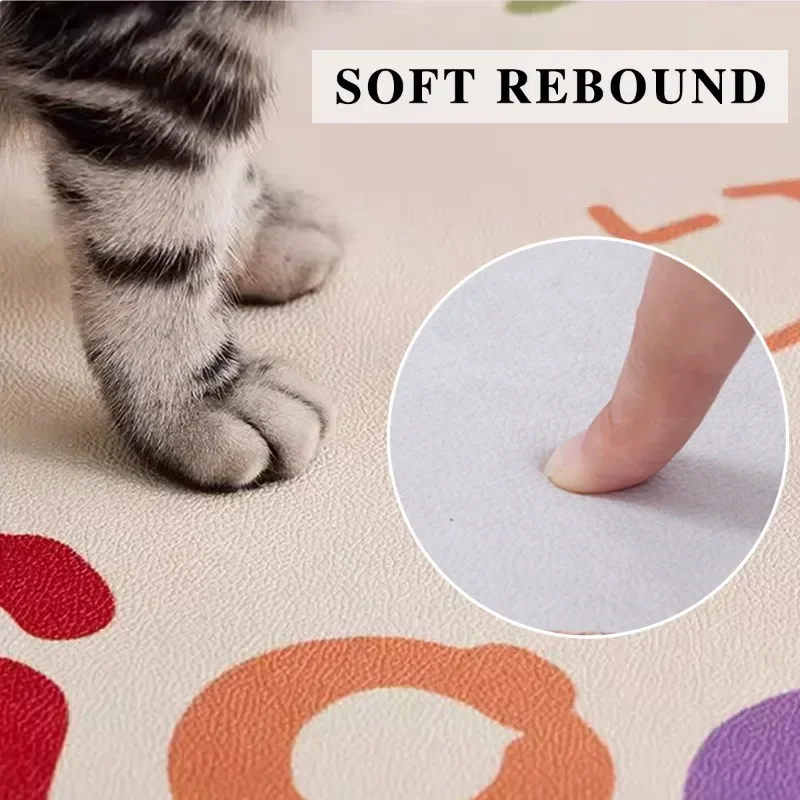 Pvc Leather Carpet Pet Floor Mat Waterproof Urine-proof Rug Non-slip Cat Dog Kennel Fence Area Rugs Scrubable Kitchen Foot Mats