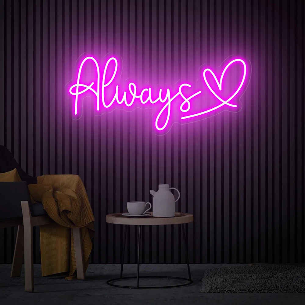 

Неоновая вывеска с надписью «Always Love», неоновый декор для свадебной вечеринки, фотообои для рождественской вечеринки, светодиодные знаки