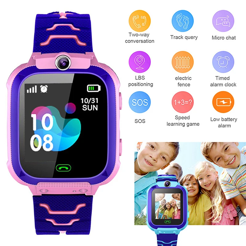 Sim card relógio inteligente para menino e menina, smartwatch com controle remoto, despertador, frete grátis