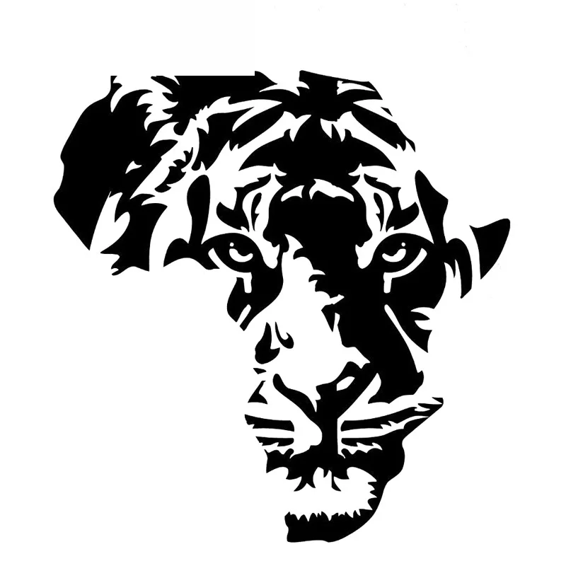 

Scary Tiger Head Animal High Quality Creative Car Stickers Personalized Pvc Car Window Waterproof Decals Black/white, 18cm*16cm