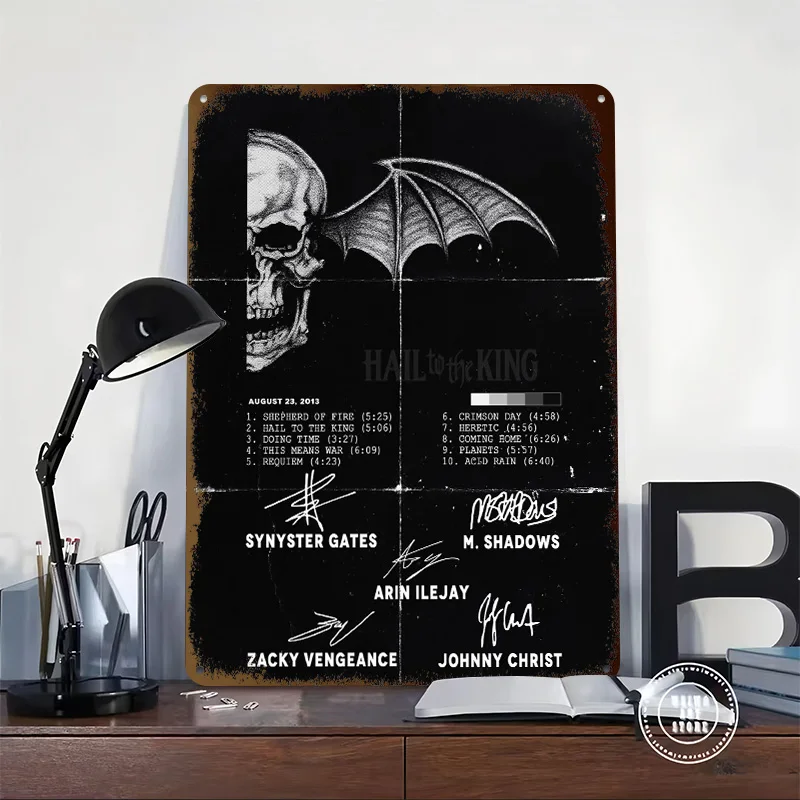 Avenged Sevenfold Tinplate Posters Customizable Wall Art Retro Vintage Metal Signs for Home Room Office Decoration Gaming Garden