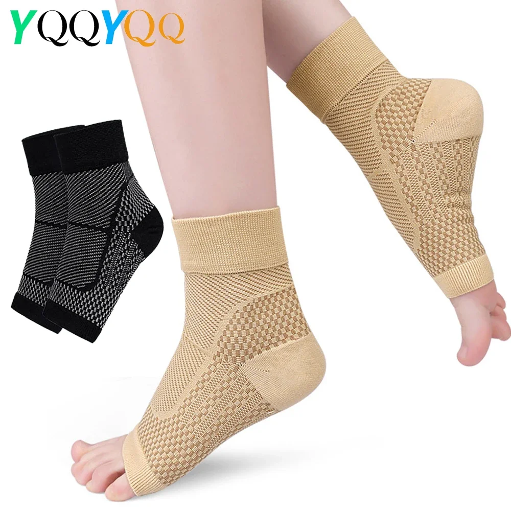 2Pcs Plantar Fasciitis Relief Socks for Women Men - Best Compression Sleeves for All Day Wear, Foot/Arch Support for Pain Relief