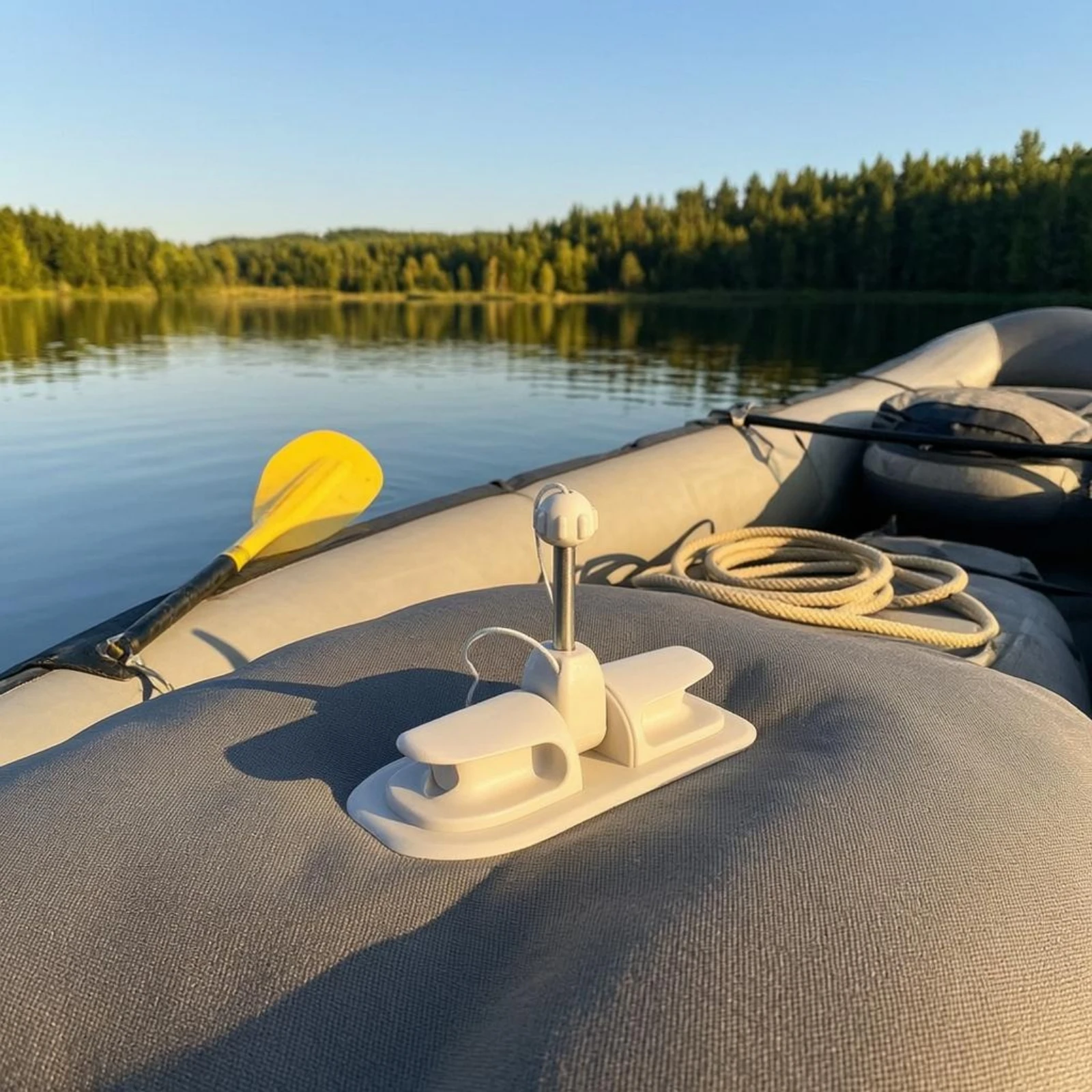 Paddle Lock Rod Assembly Metal Shaft Inflatable Boat Paddle Lock Oar Holder System Two Socket Boat Oar Retainer Tether Cord view 3