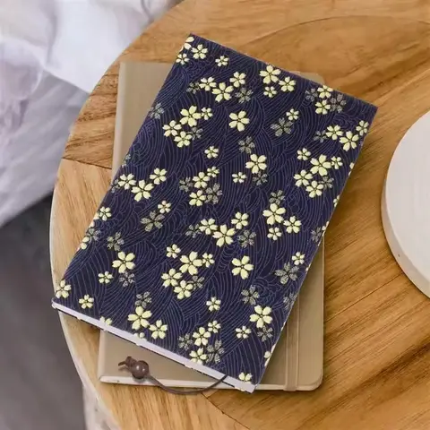 Caderno A5 com Capa de Tecido Feita à Mão e Faixa Elástica Ajustável para Diários, Livros Didáticos, Material Escolar, Presente