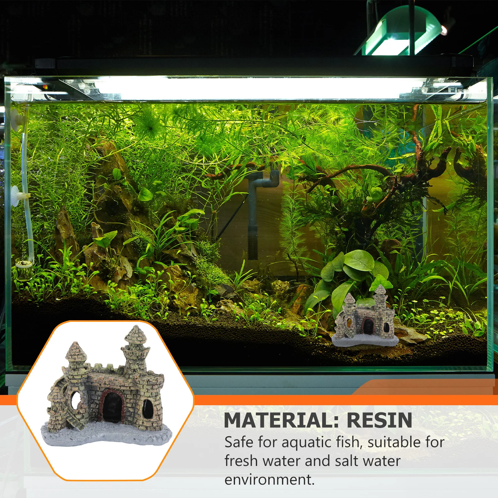 

Aquarium Decorations Item Mini Castle Items Aquatic Ornaments for Fish Tank Aquariums Decorate
