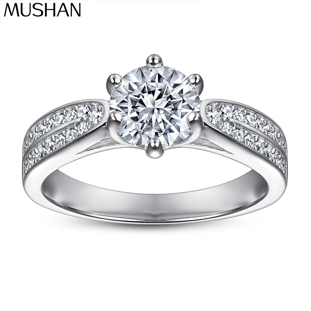 

Кольцо MuShan Designer Jewelry из стерлингового серебра 925 пробы с кубическим цирконием 5А, изумрудное, повседневное, женское, с покрытием из розового золота 18К, ювелирное изделие