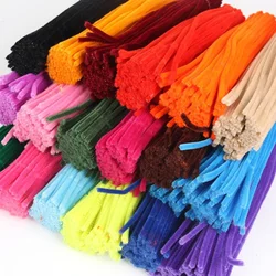 100 sztuk 30cm szenilowe szczypce do czyszczenia rur dzieci edukacyjne zabawki Handmade kolorowe Chenille pnie rury dla DIY zapasy rzemieślnicze