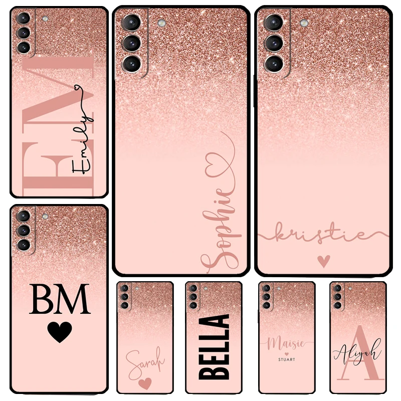 Spersonalizowane etui z inicjałami dla Samsung Galaxy S23 FE S22 Ultra S20 S21 FE S8 S9 S10 Plus Note 10 20 Ultra Cover