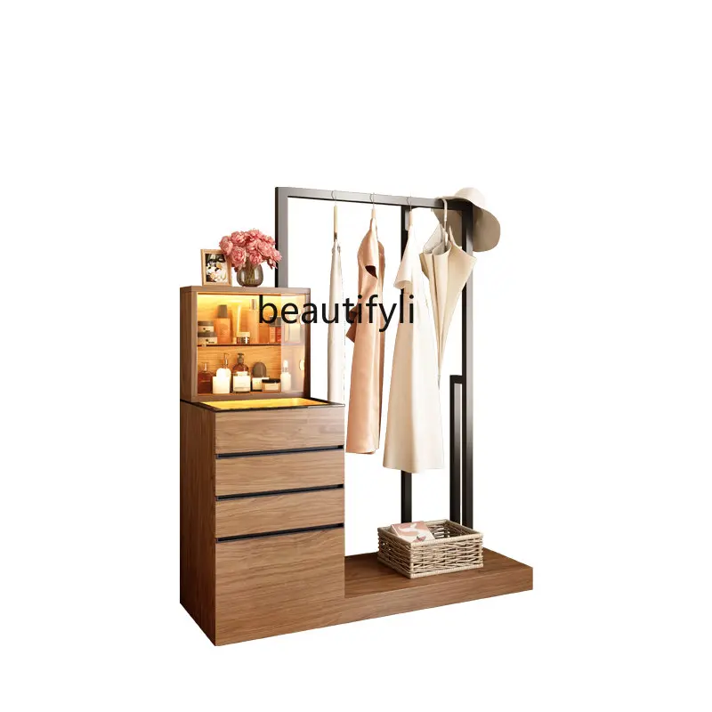 

Modern Simple Home Multi-Functional Bedroom Floor Hanger Chest of Drawers Storage Storage with Dresser Hanger Integrated