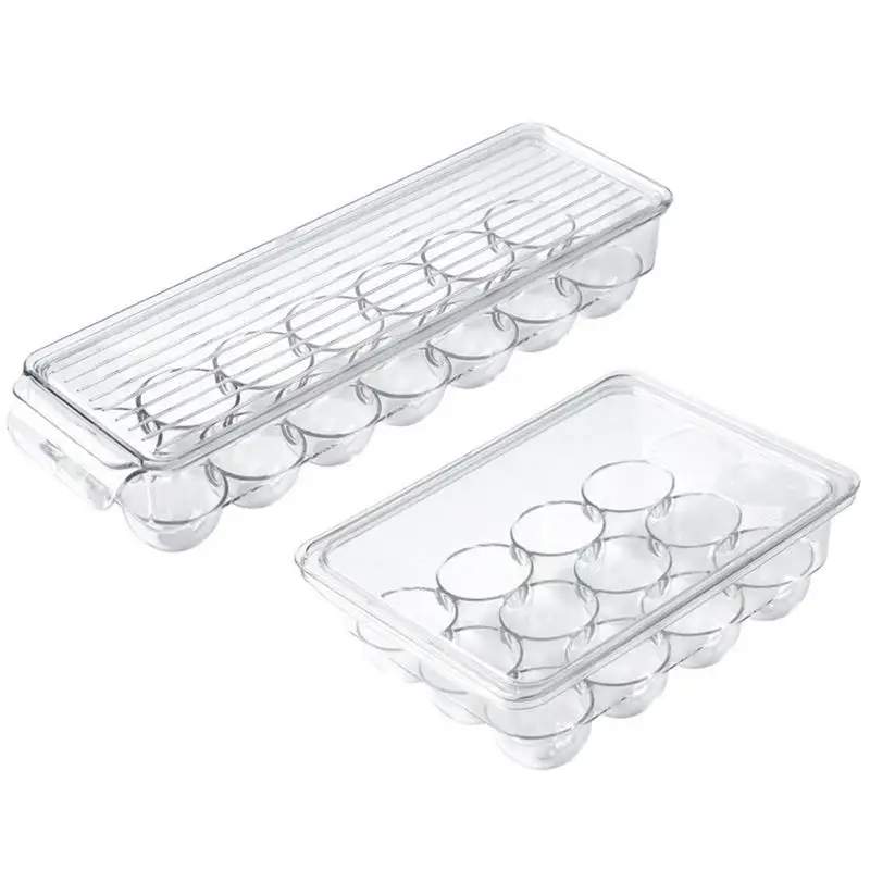 Egg Carton with Lid Box Tray Transparent egg Compartment Storage Rack fridge Practical Multifunctional layer Wild Storage Holder