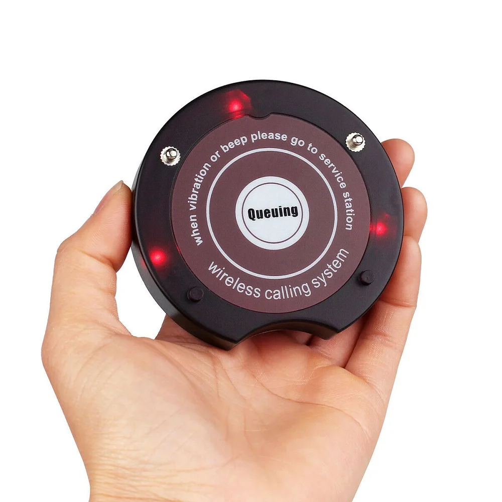 Wireless Restaurant Waterproof Fast Food Coaster Pager Guest Queue Call Paging System Vibrating Guest Buzzer