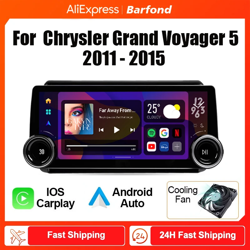 Android Car Multimedia video Player For Chrysler Grand Voyager 5 2011 - 2015  large screen radio 2DIN Carplay navigation GPS