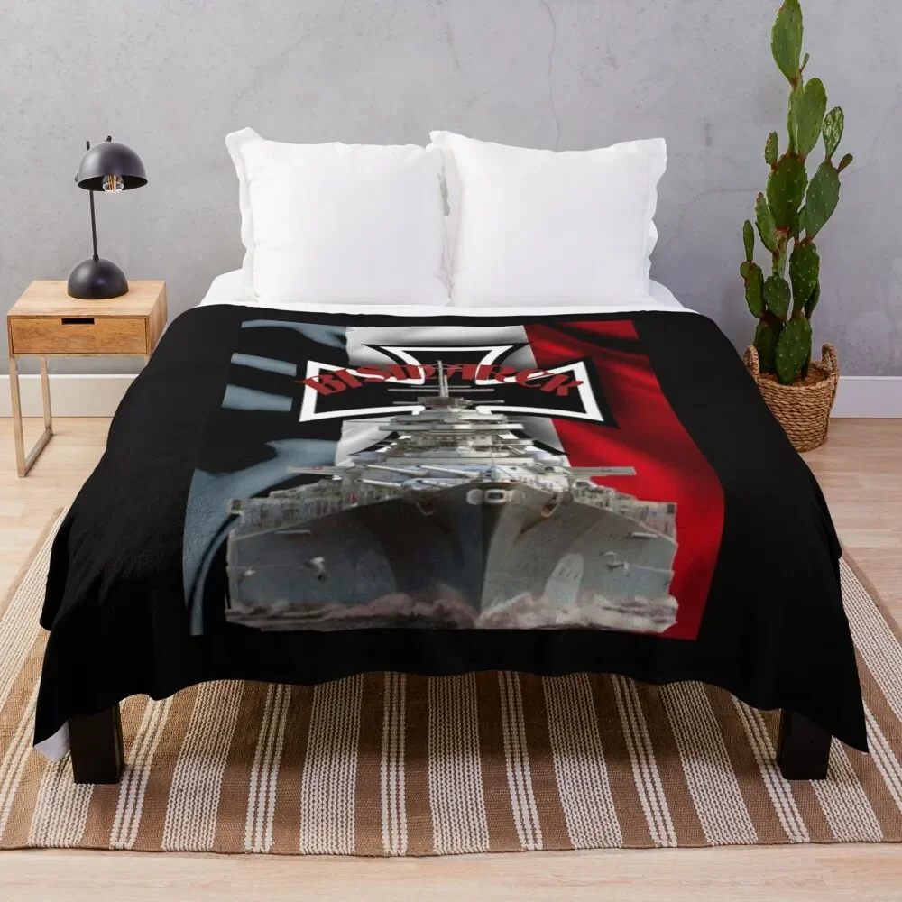 

German battleship BISMARCK 2 Throw Blanket Flannels warm for winter Sofa Polar Blankets