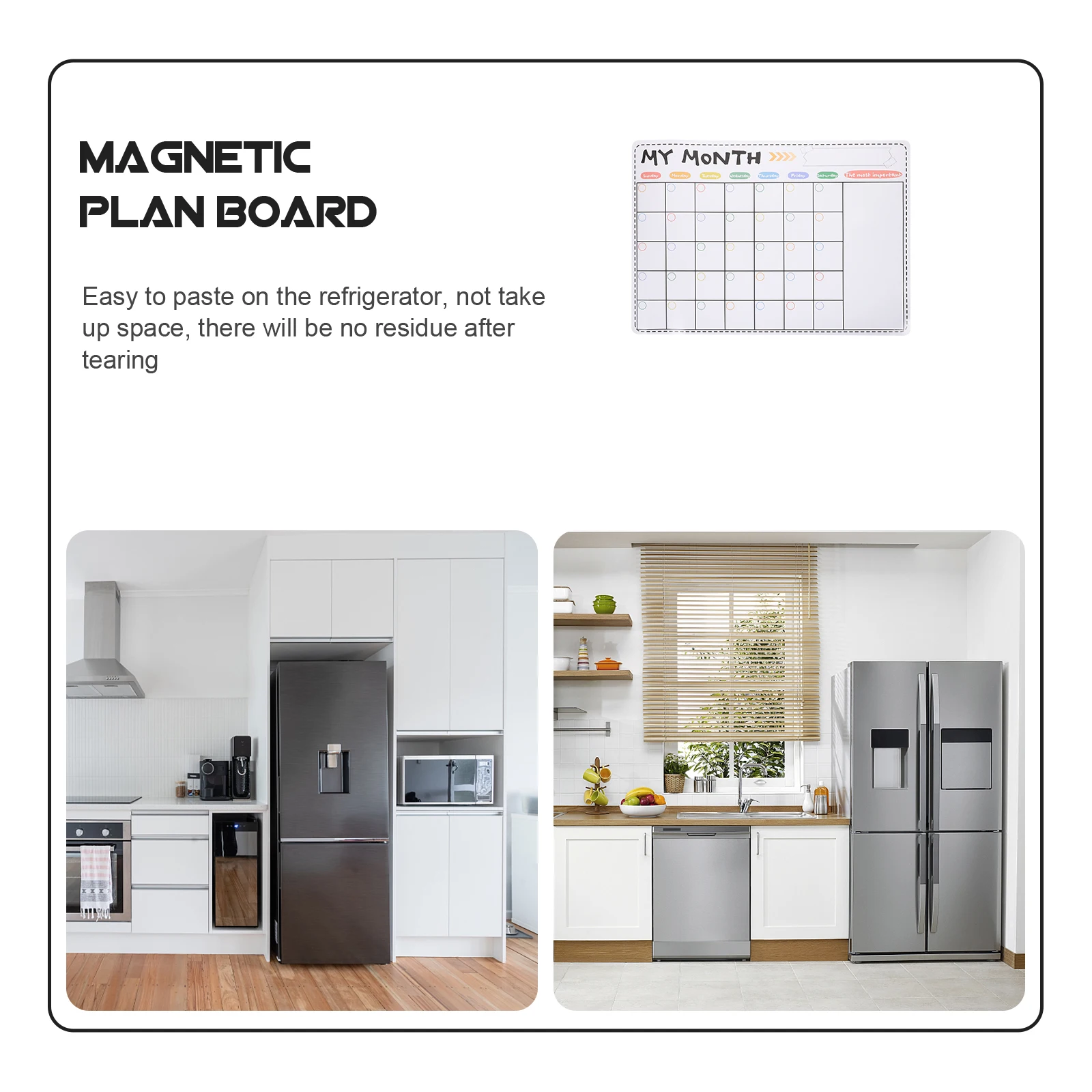 

Magnetic Message Board Monthly Schedule Note Fridge Calendar Dry Erase Whiteboard Household Planner Organizer Premium Delicate