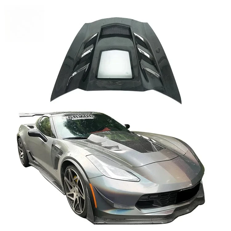 

Hot Sell C7 Carbon Fiber Transparent Car Hood Bonnet For Chevrolet Corvette C7 2013-ON