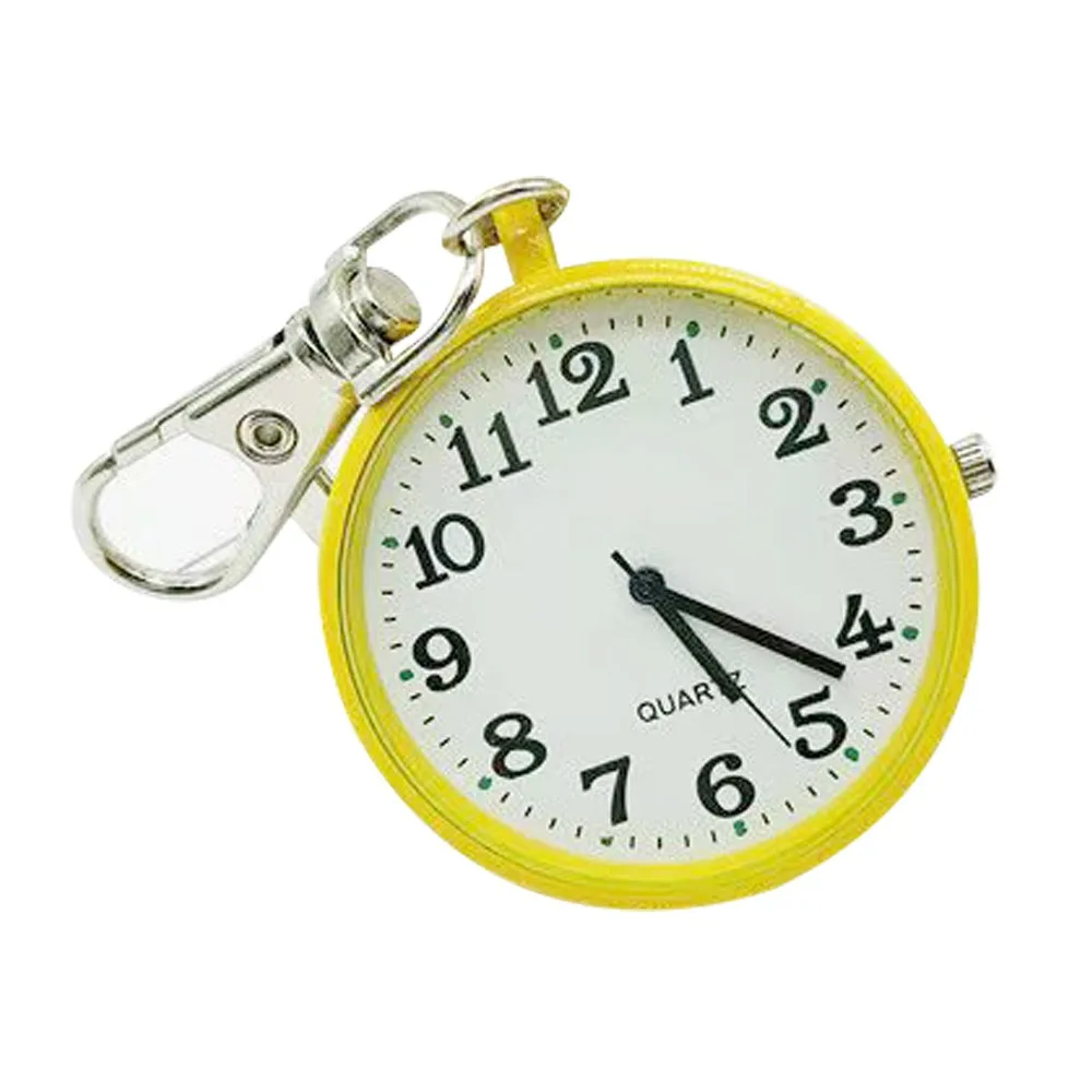 

Large Dial Quartz Pocket Watches Luminous Dots Keyring Chest Watches Small Round Quartz Movement Pocket Watch Clock For Nurses