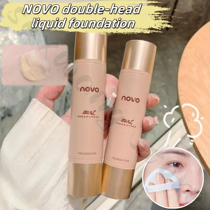 NOVO dubbele kop vloeibare foundation premature cream twee-in-één hydraterend en verfrissend en niet gemakkelijk te verwijderen make-up