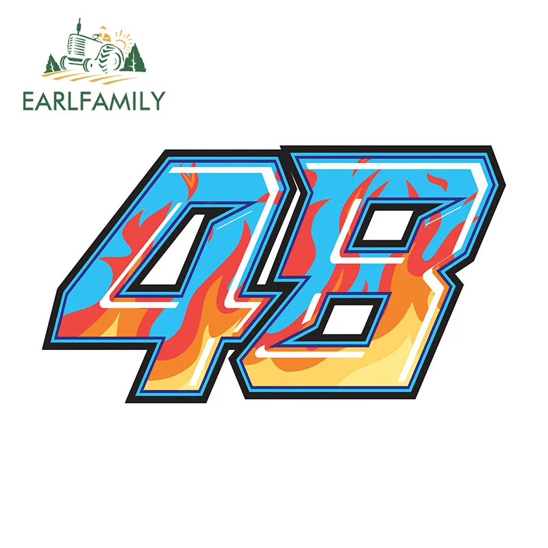

EARLFAMILY Dazzling Racing Number Car Sticker Occlusion Scratch Caravan Rearview Mirror Decal Cool Waterproof Car Door Protector