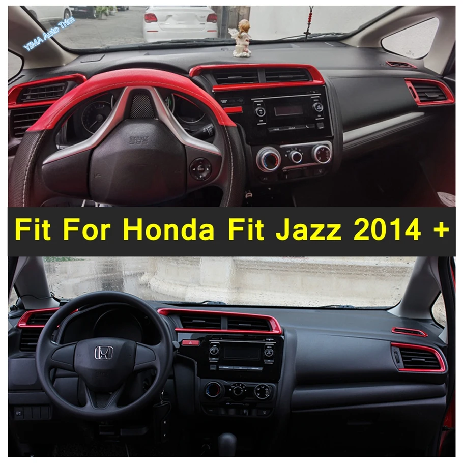 

Car Styling Dashboard Upper Air Conditioning AC Vent Outlet Frame Cover Trim 4Pcs Fit For Honda Fit Jazz 2014 - 2019 Interior