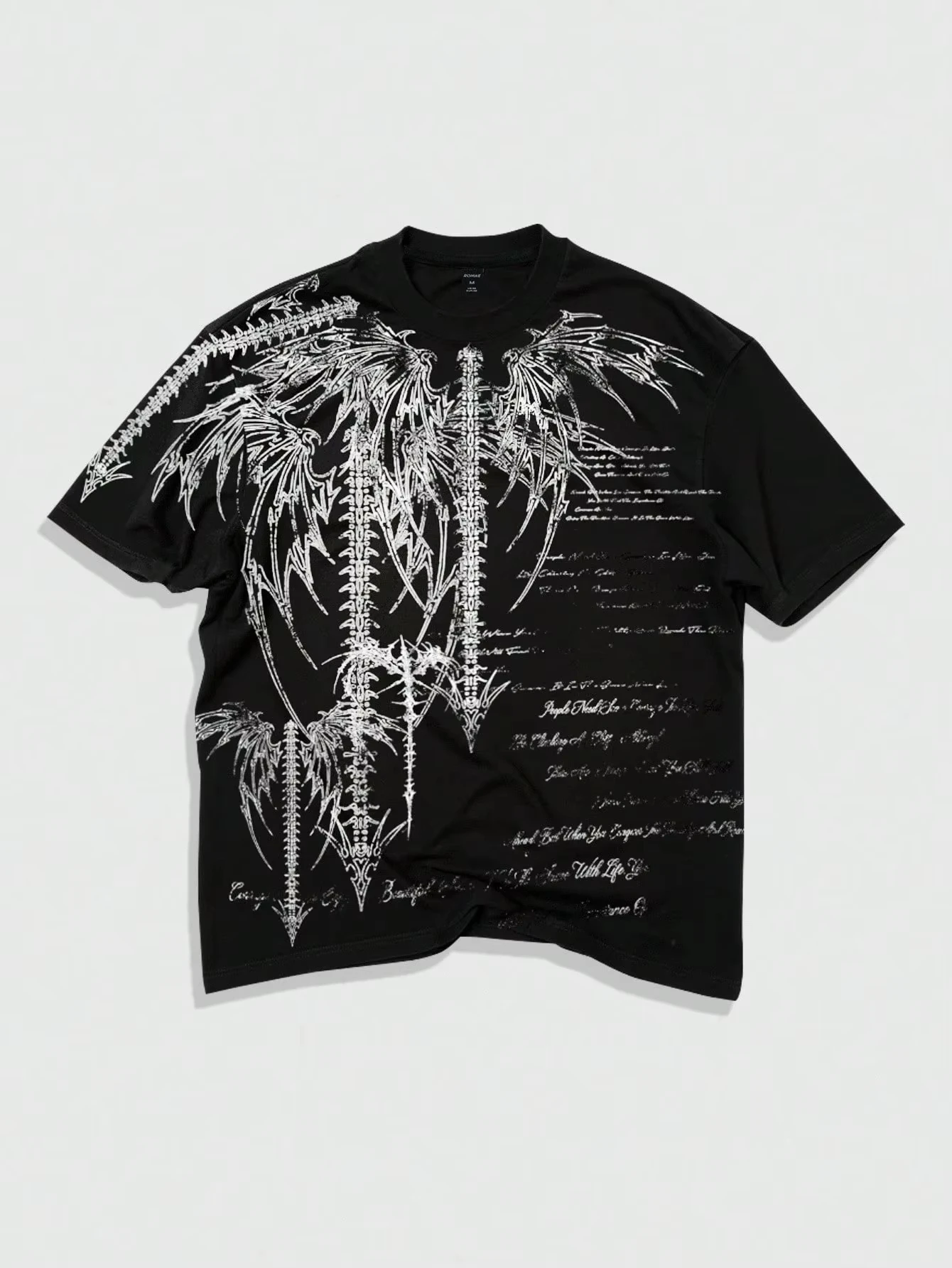 2026 Sommer Neuer Stil Herren T-Shirt, Lässig und Modisch mit 3D-Flügelmuster-Druck, Weich, Bequem, Atmungsaktiv, Leichtgewichtig