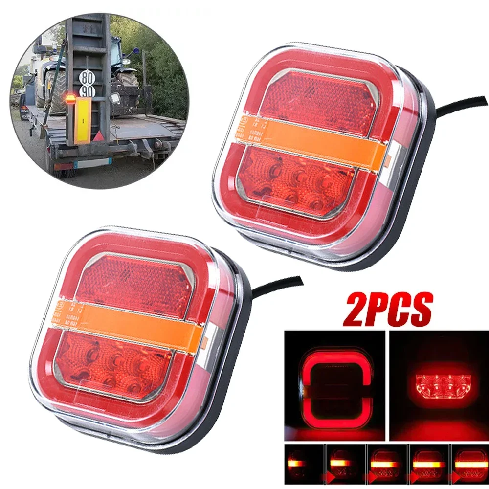 2szt 4-calowe światło tylne LED do przyczepy samochodowej Tylny hamulec Stop Kierunkowskaz Wodoodporny samochód ciężarowy Łódź Van RV 12V 24V E9