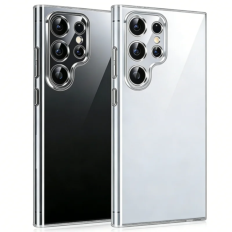 

Ультратонкий прозрачный мягкий чехол для Samsung Galaxy S26 Ultra S26 S25 Edge S24 S23 FE Ultra Plus, противоударный, прозрачный силиконовый корпус