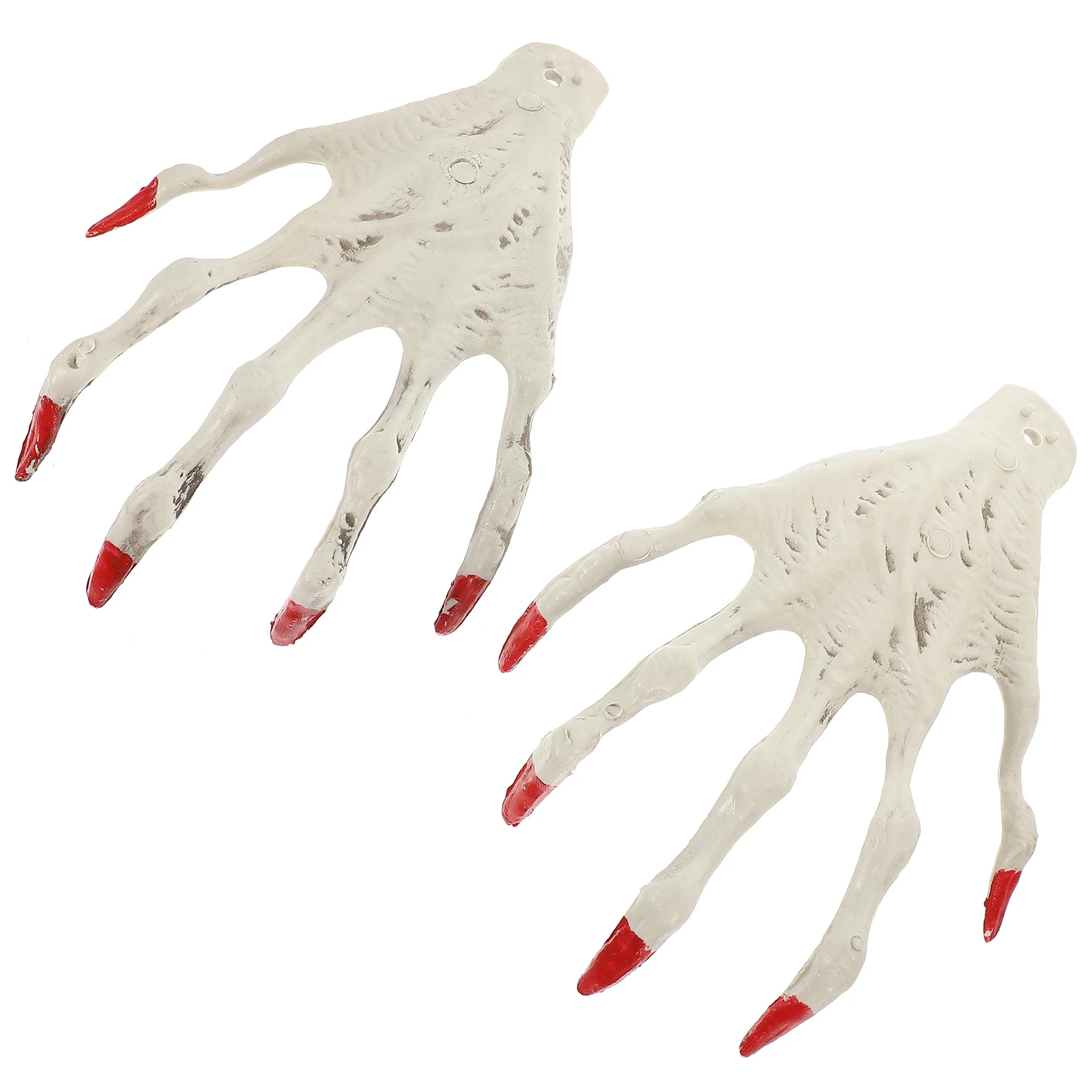 

Scary Hand Witch Red Nail Ghost Claw Decoration Halloween Prop Fingers Plastic Material Durable Safe Environmental