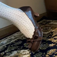 Vintage Brown Chunky Heel Women Pumps Bowknot Round Toe Design Elegant Mary Jane Shoes Comfortable Autumn Winter Women's Shoes - Image 4