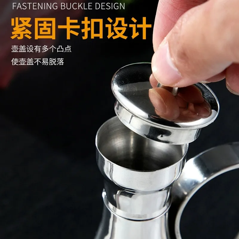 304 Stainless Steel Oil Pot, Soy Sauce Vinegar Seasoning Pot, Small Condiment Bottle Wine Pot for Hotel Restaurant Countertop