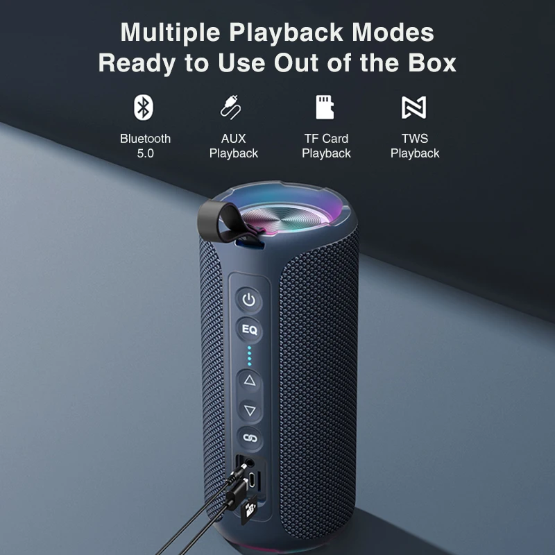 Wireless Bluetooth Speaker 40W X8 Enhanced Bass Portable Outdoor Subwoofer 30 Hours IP7 Waterproof Shower Speaker Bluetooth 5.3
