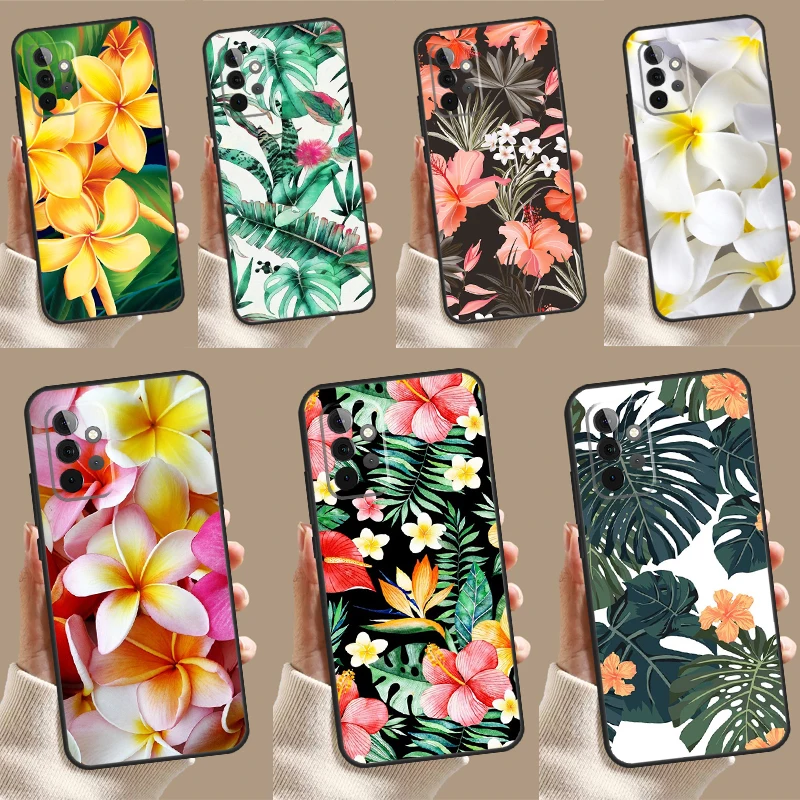 Tropical Paradise Hawaiian Flower Case For Samsung Galaxy A55 A35 A25 A15 A14 A34 A54 A53 A33 A23 A13 A12 A52 A51 A32 Cover