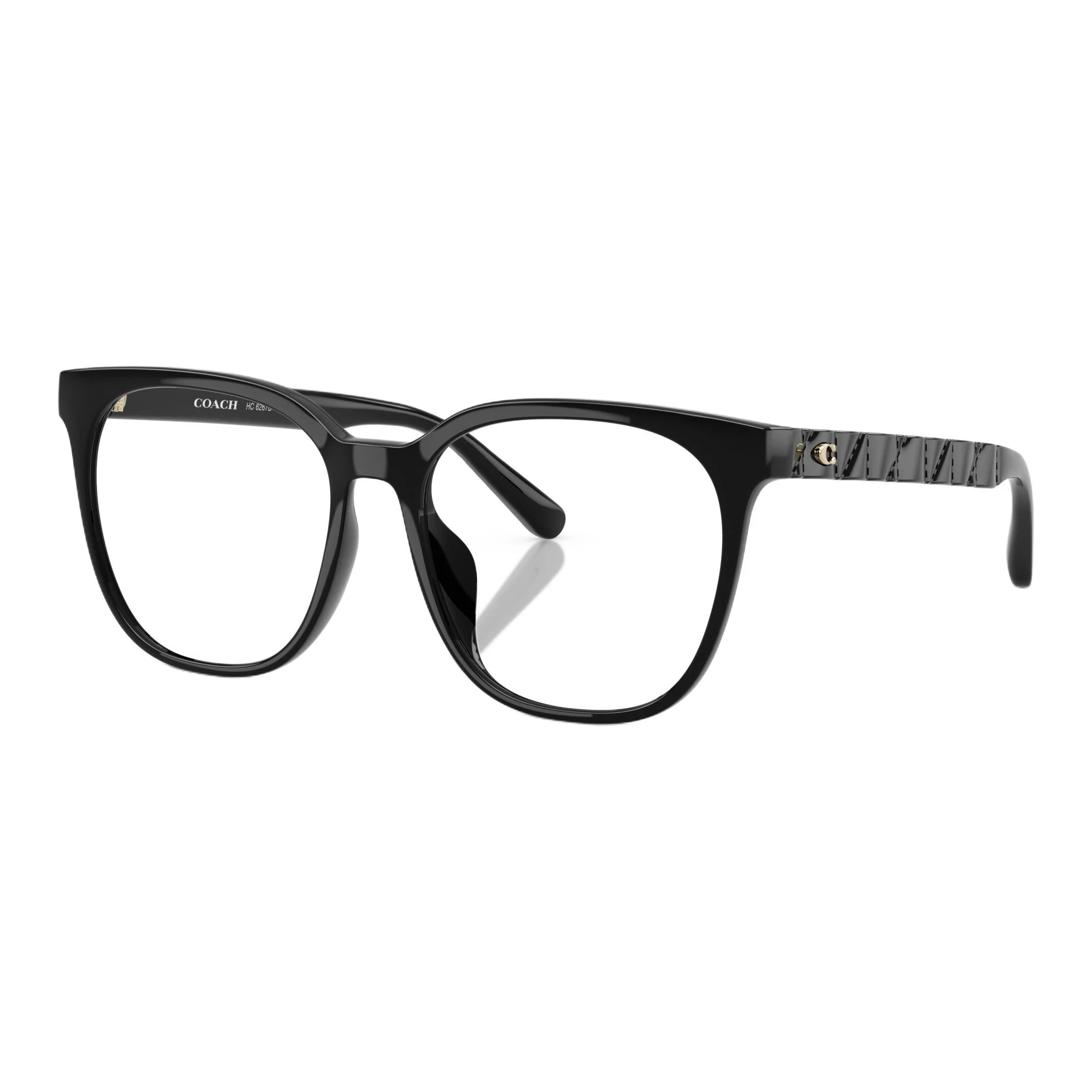 COACH Plate Square Prescription Glasses Unisex Bright Black OHC6267D-5002