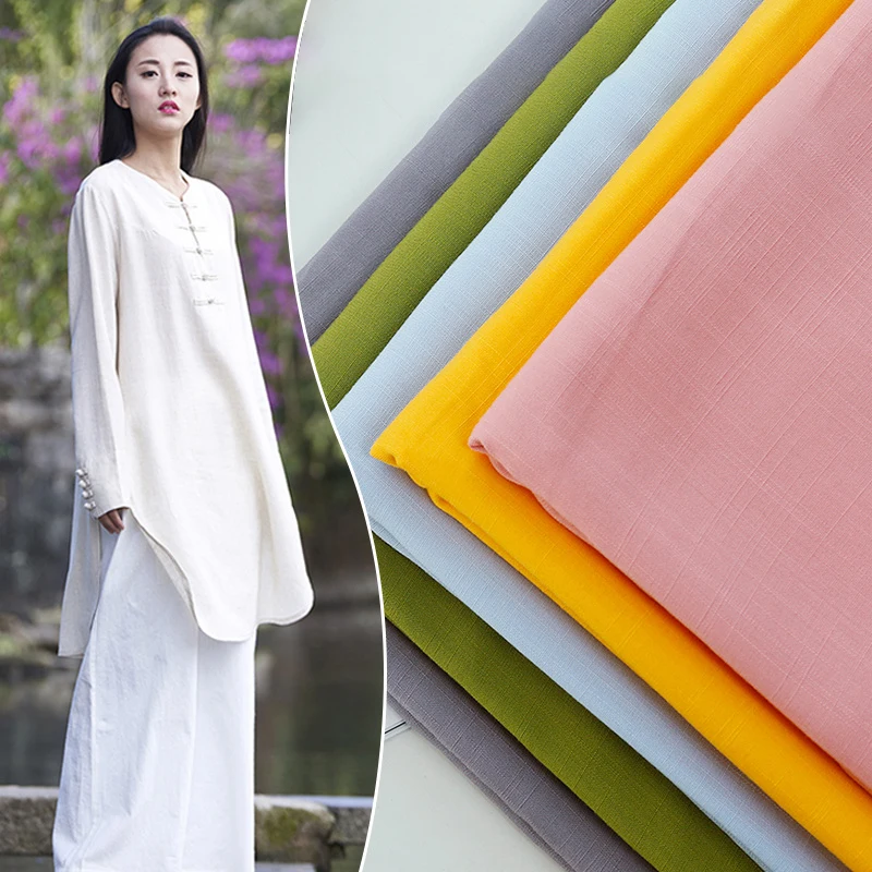 Sommer-Bambusstoff, schlicht, Meterware, für Hemden, Kleidung, Kleider, Hosen, DIY, Nähen, Handarbeit, Stoff, weich, atmungsaktiv, dünn, weiß