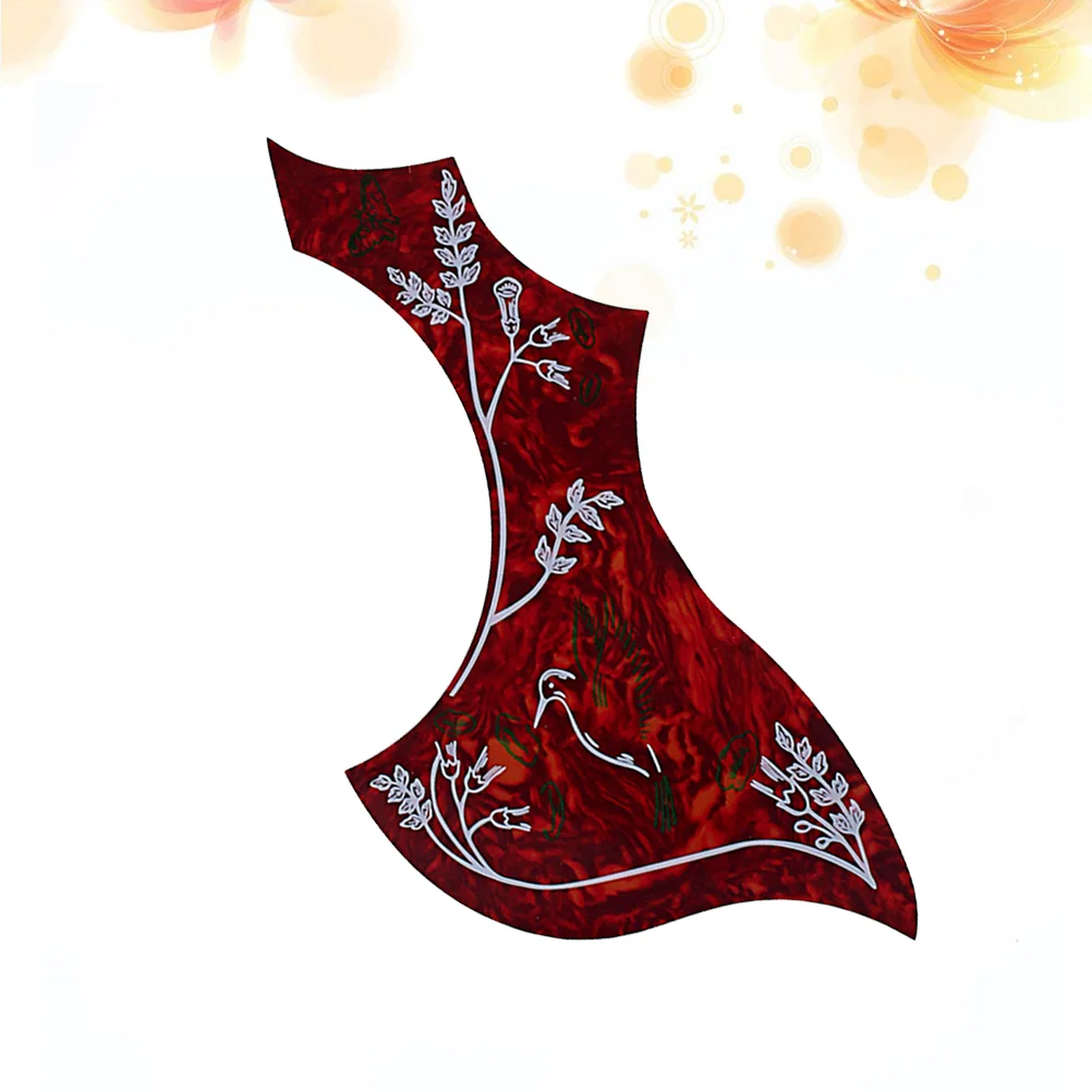 Vessel Flower Stickers Self-adhesive Pickguard Hummingbird Wing Shaped Guitar Removable Peony