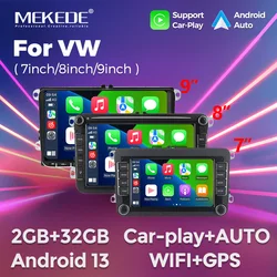 Android 13 2din HD Touch Screen CarPlay Car Radio For VW Volkswagen/Golf/Passat/Seat Car Multimedia MP5 Player FM Audio Stereo